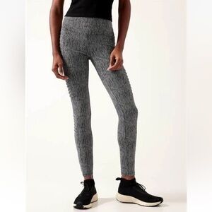 Athleta Delancey Textured Moto Tight in Braiden Black Small